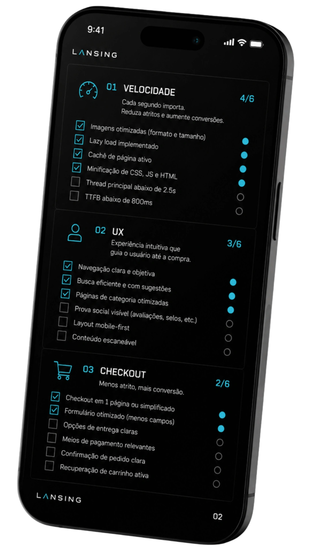 Checklist do Protocolo de Conversão no celular